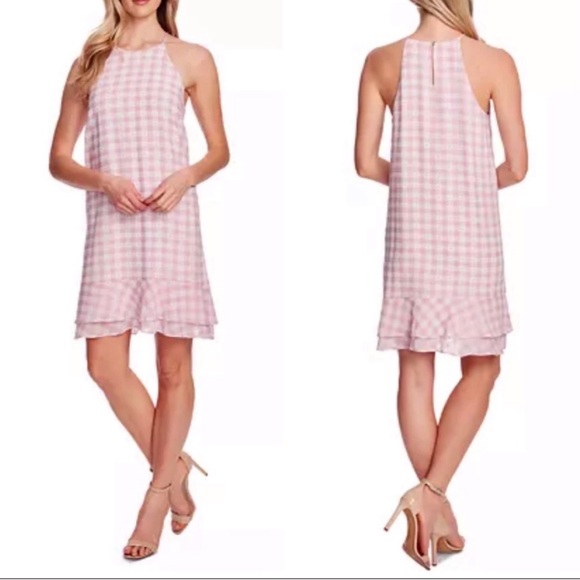 CeCe Dresses & Skirts - CeCe Ruffled Gingham-Plaid Dress